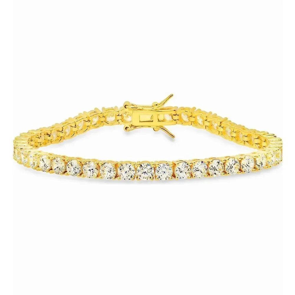 Queen Jewels Sterling Silver Round Cut Cubic Zirconia Tennis Bracelet